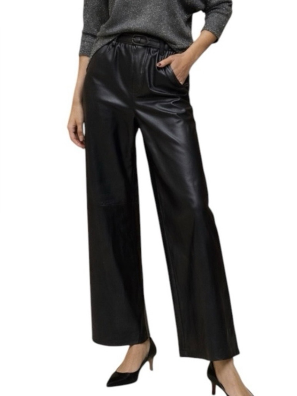 H&M Black Faux Leather Pants